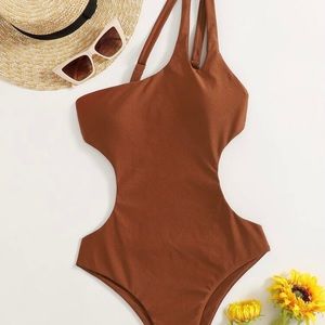 Cut Out One Shoulder One Piece Swimsuit NWT